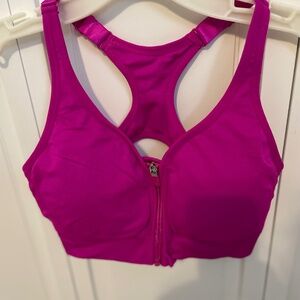DSG Zip Front Sports Bra Bright Pink Med